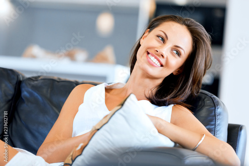 Beautiful woman portrait indoors