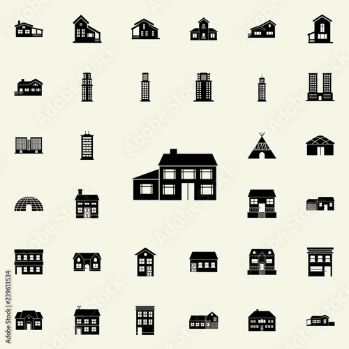 house with an extension icon. house icons universal set for web and mobile