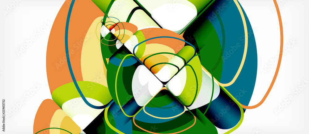 Circles and triangles geometric abstract background. Trendy abstract layout template for business or technology presentation or web brochure cover, wallpaper