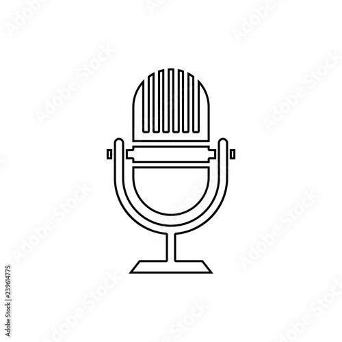 microphone icon. Element of Media for mobile concept and web apps icon. Thin line icon for website design and development  app development