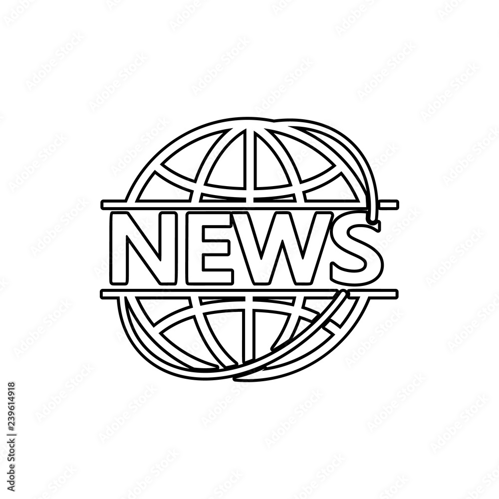 news in the circle of the earth icon. Element of Media for mobile concept and web apps icon. Thin line icon for website design and development, app development news in the circle of the earth icon. Element of Media for mobile concept and web apps icon. Thin line icon for website design and development, app development