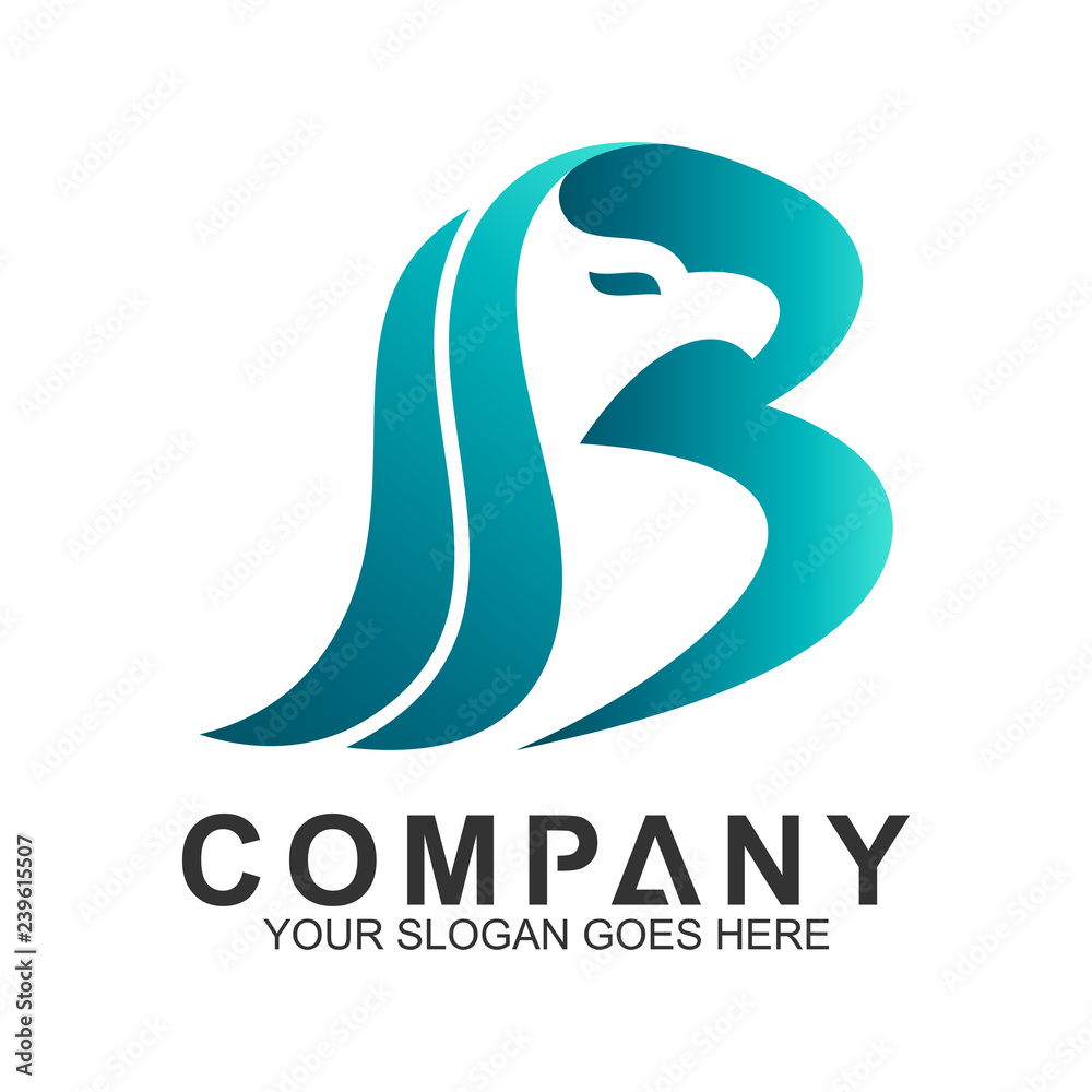 eagle letter B logo design. animal combination with font Stock Vector ...