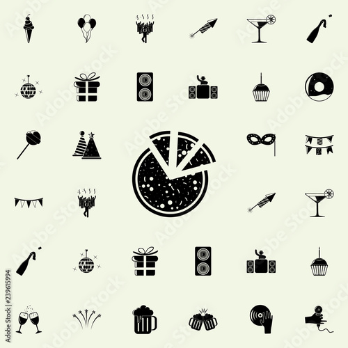chopped pizza icon. Party icons universal set for web and mobile