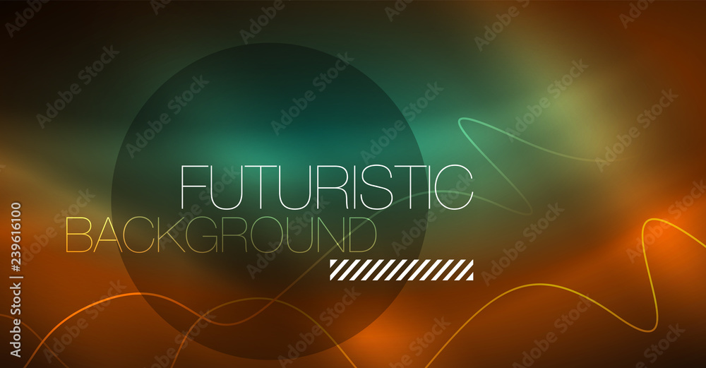Abstract shiny glowinng color wave design element on dark background - science or technology concept Abstract shiny glowinng color wave design element on dark background - science or technology concept