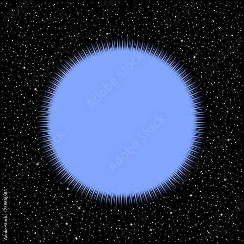 Star on cosmic background.