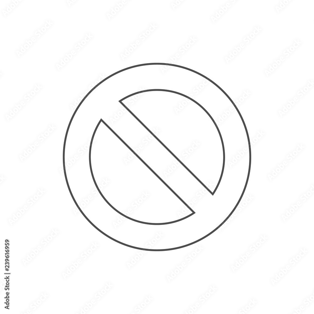 prohibition icon. Element of web for mobile concept and web apps icon. Thin line icon for website design and development, app development prohibition icon. Element of web for mobile concept and web apps icon. Thin line icon for website design and development, app development