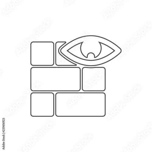 wall and eye icon. Element of web for mobile concept and web apps icon. Thin line icon for website design and development, app development