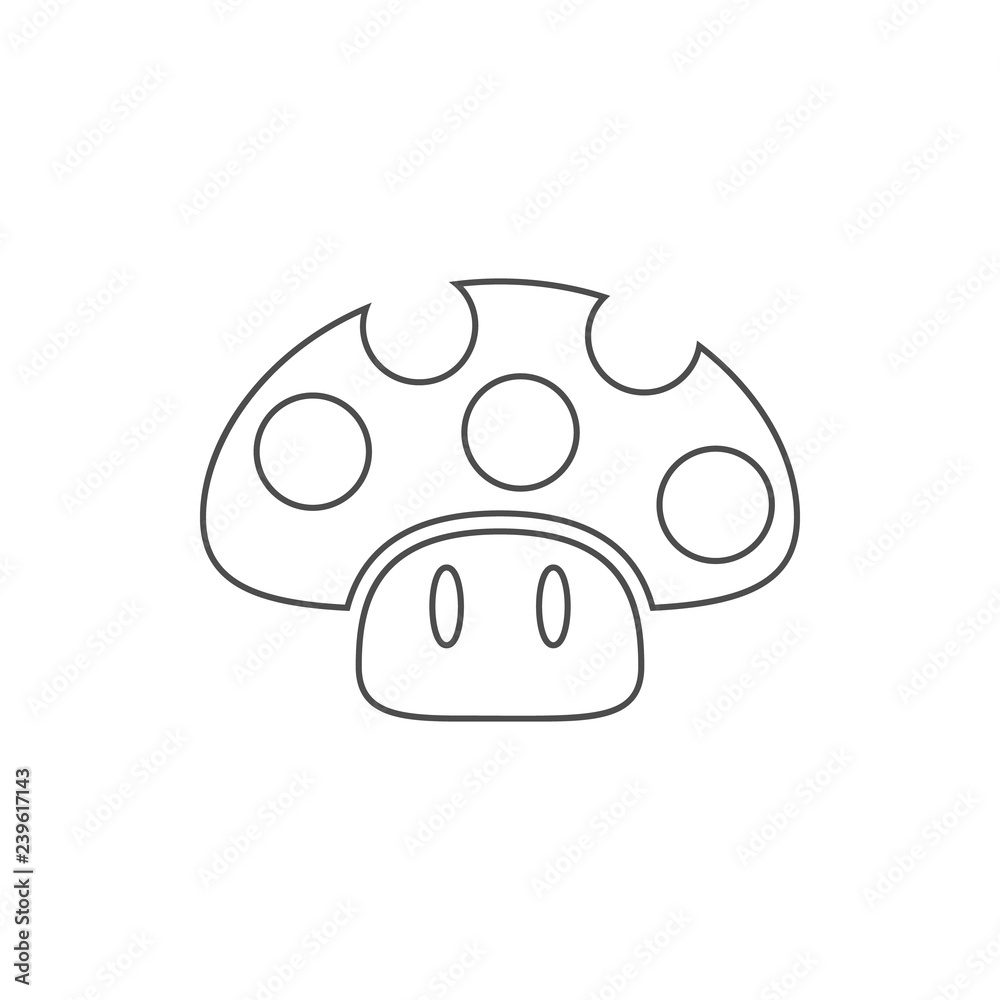 mushroom icon. Element of web for mobile concept and web apps icon. Thin line icon for website design and development, app development