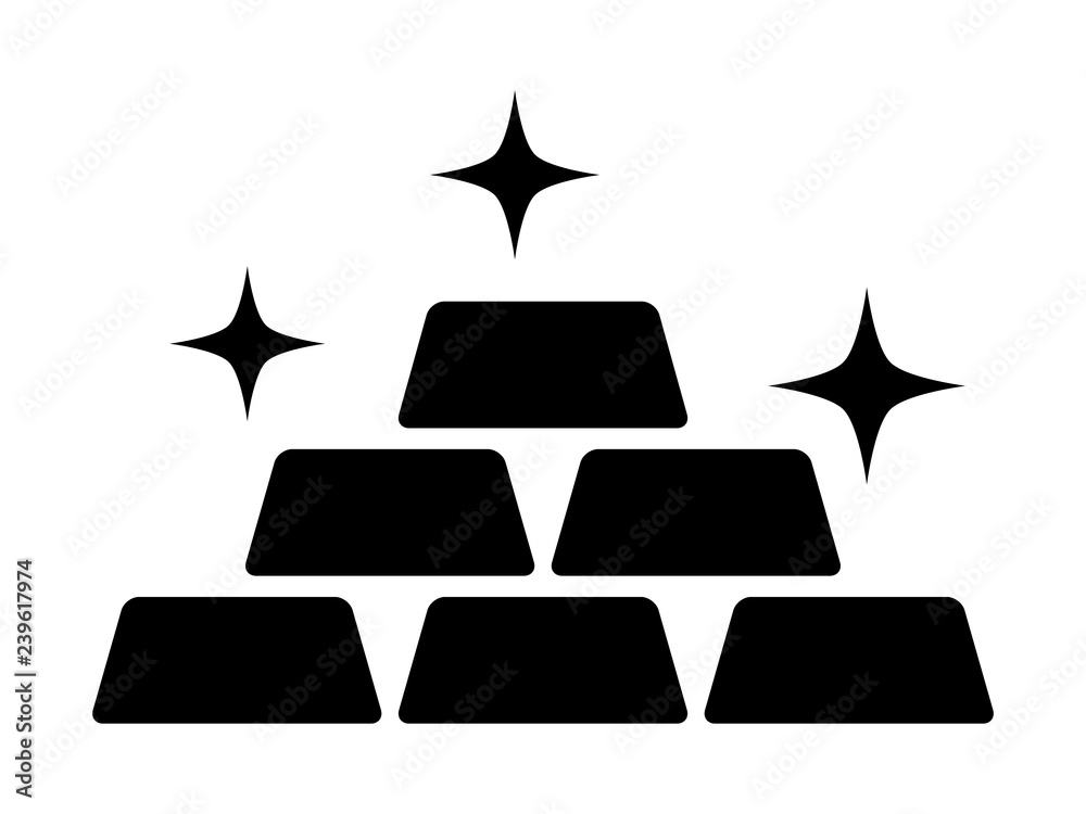 Stack Of Gold Bars Or Treasure Stash Flat Vector Icon For Apps And 