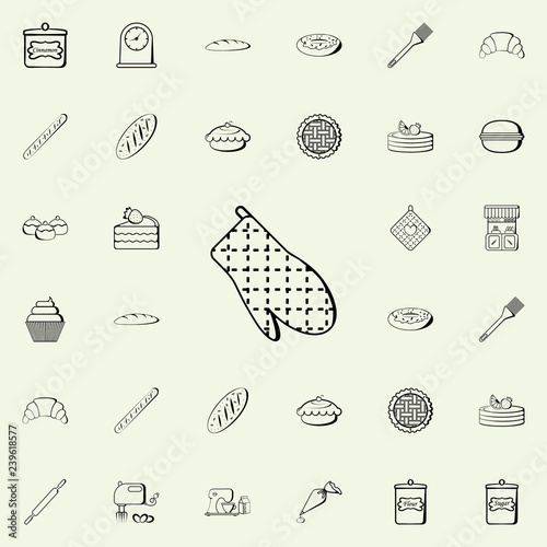 kitchen mittens icon. Bakery shop icons universal set for web and mobile