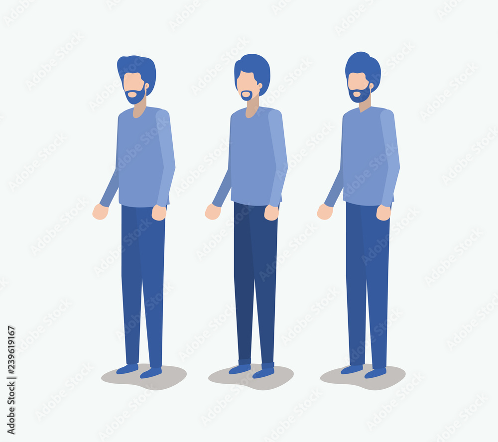 group of young men avatars characters