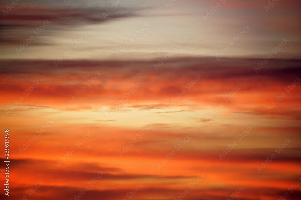 Sunset red clouds abstract