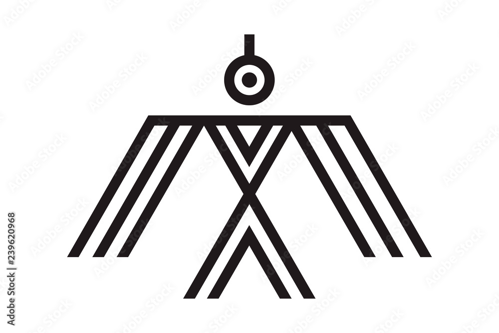 Flying Bird Logo design, geometric tribal archaic Flying Bird Logo design, geometric tribal archaic