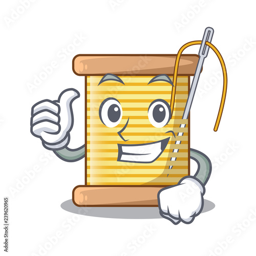 Thumbs up bobbins with thread on spool character