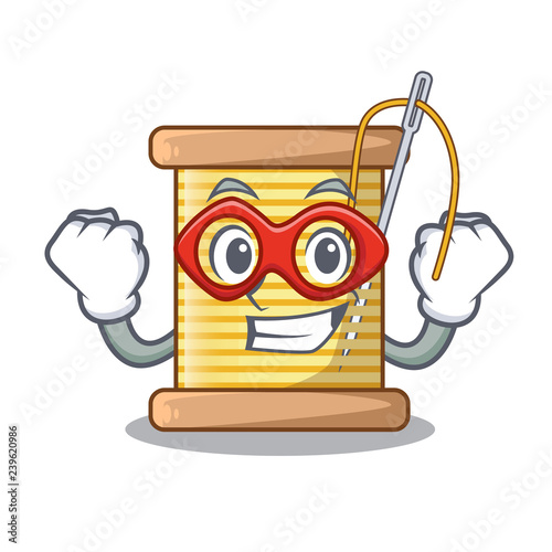 Super hero bobbins with thread on spool character