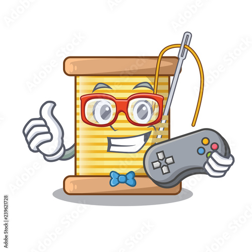 Gamer thread bobbin isolated on a mascot