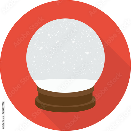 snow globe icon in flat style with long shadow,isolated vector illustration on white transparent background.