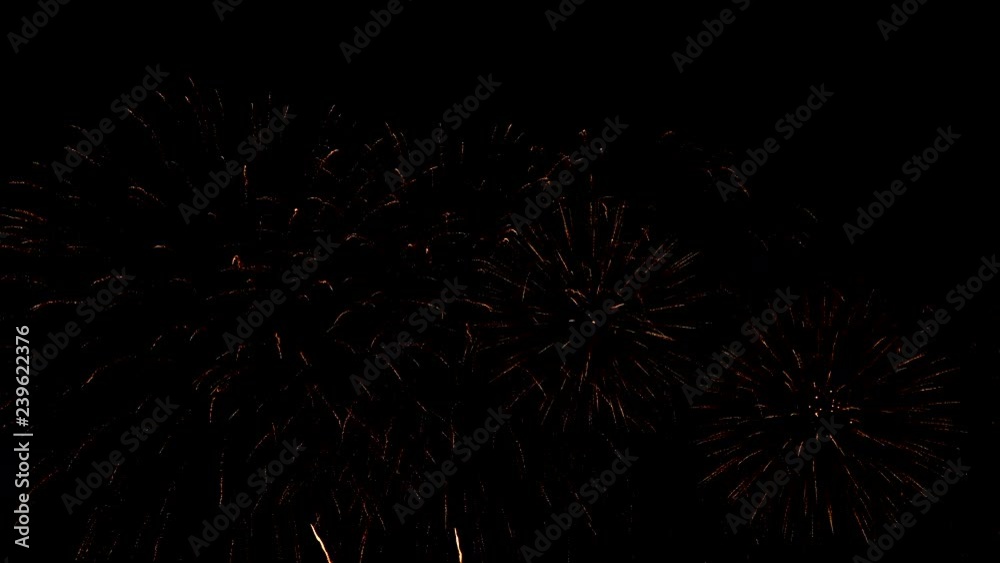 Beautiful glittering golden firework display in the sky in celebration night Beautiful glittering golden firework display in the sky in celebration night