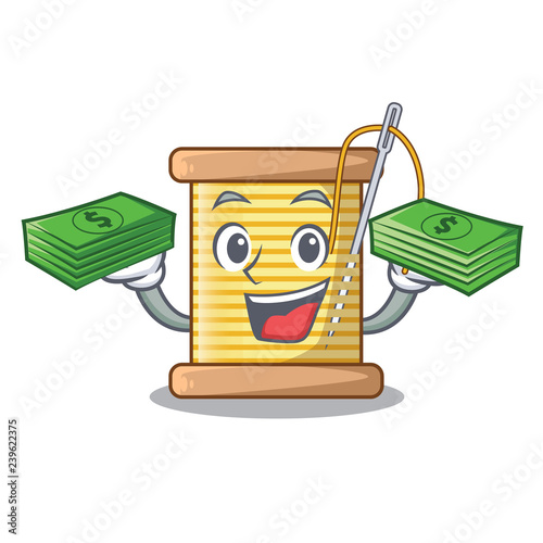With money thread bobbin isolated on a mascot