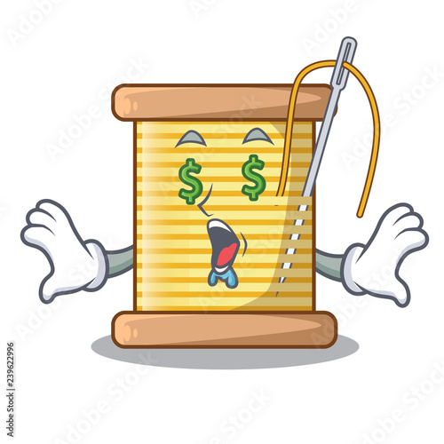 Money eye thread spool in a shape cartoon