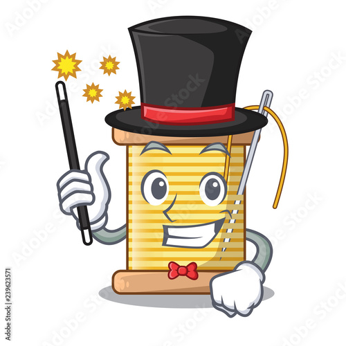 Magician thread spool in a shape cartoon