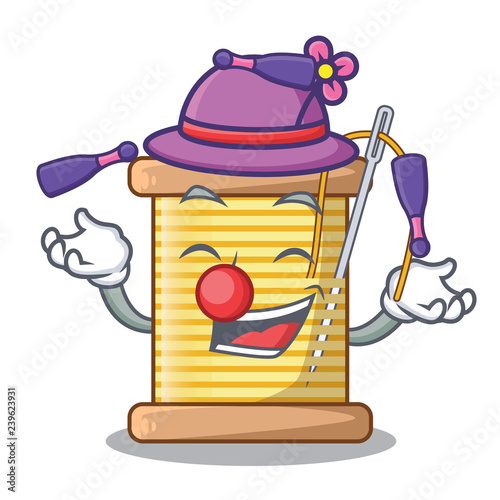 Juggling thread spool in a shape cartoon