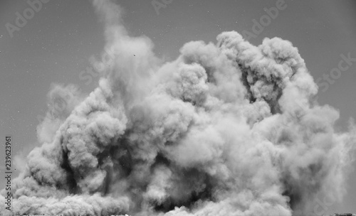 Smoke after the blast on the construction site © Hussain