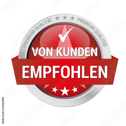 rotes Gütesiegel für Kundenempfehlung