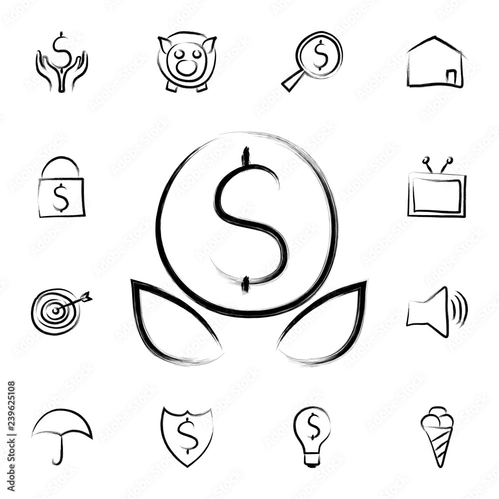 money plant sketch style icon. Detailed set of banking in sketch style icons. Premium graphic design. One of the collection icons for websites, web design, mobile app