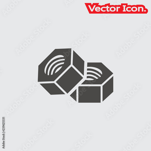 screw-bolt icon isolated sign symbol and flat style for app, web and digital design. Vector illustration.