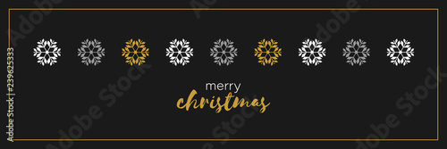 Fröhliche Weihnachten gold Schneeflocken Banner