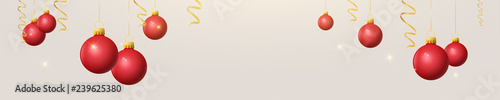 Christbaumkugeln rot Banner Panorama Xmas