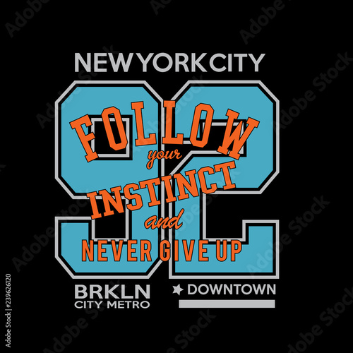 NYC New York brooklyn typography t shirt vector
