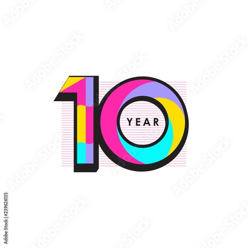 10 Year Anniversary Vector Template Design Illustration