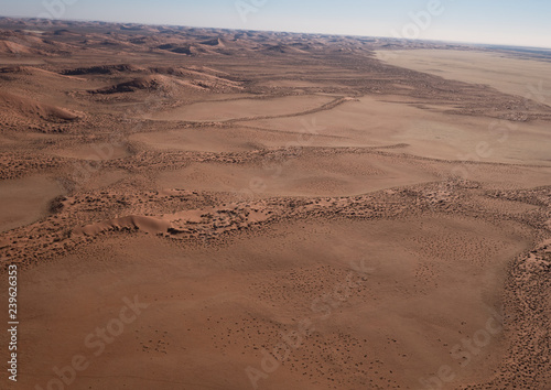 Aerial views over Namib Desert and Swakopmund, Namibia