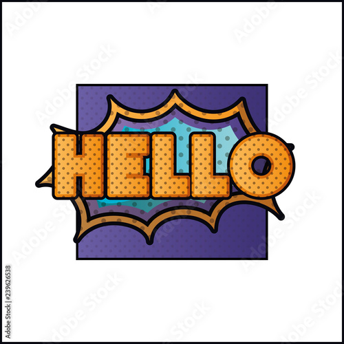 expression bubble with hello pop art style