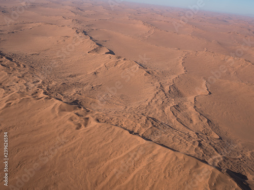 Aerial views over Namib Desert and Swakopmund, Namibia