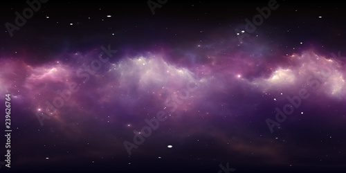 Fototapeta Naklejka Na Ścianę i Meble -  Interstellar cloud of gas and dust. Deep outer space background with stars. Space nebula. Panorama, environment 360 HDRI map. Equirectangular projection, spherical panorama