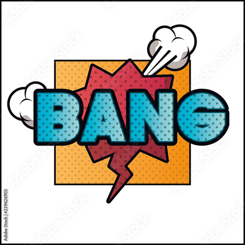 expression bubble with bang pop art style