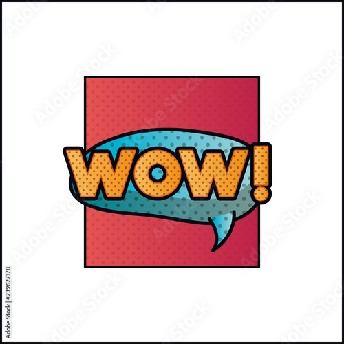 expression bubble with wow pop art style