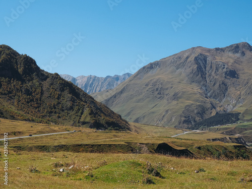 Landscape picture. Caucasian mountains against the sky