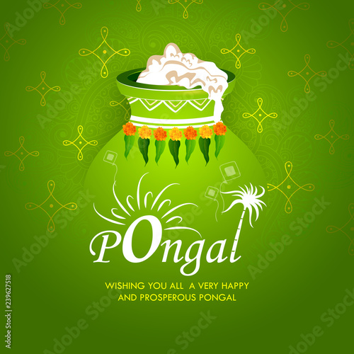 Happy Pongal festival of Tamil Nadu India background