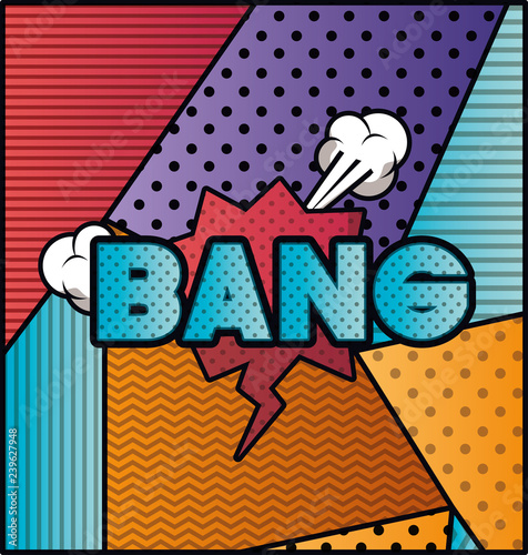 expression bubble with bang pop art style