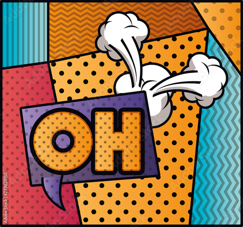 expression bubble with oh pop art style
