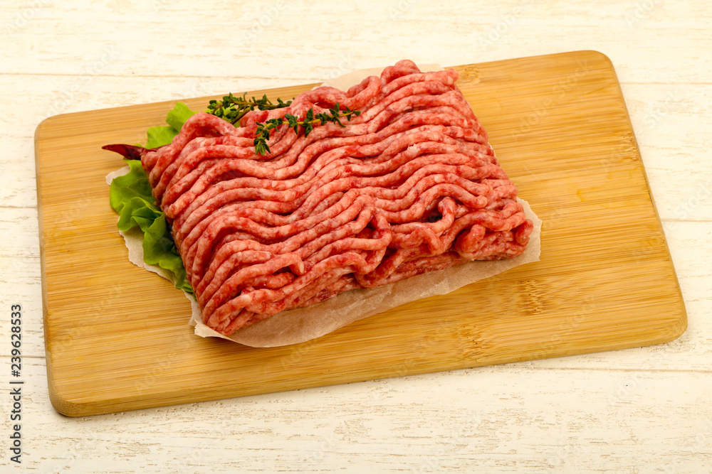 Raw minced beef meat