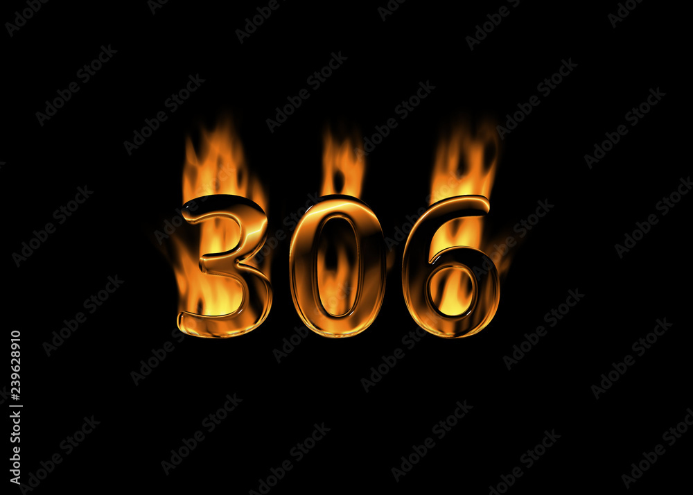 3D number 306 with flames black background Stock Illustration | Adobe Stock