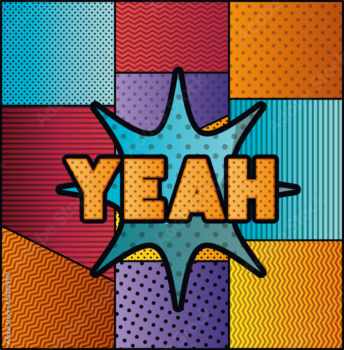 expression bubble with yeah pop art style