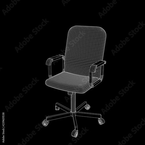 Office chair wireframe. Vec...
