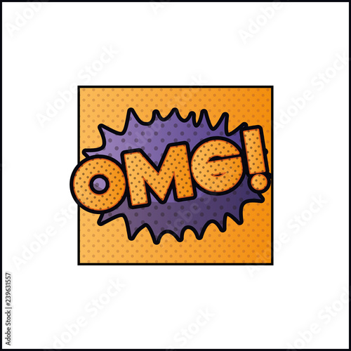 expression bubble with omg pop art style