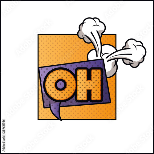 expression bubble with oh pop art style